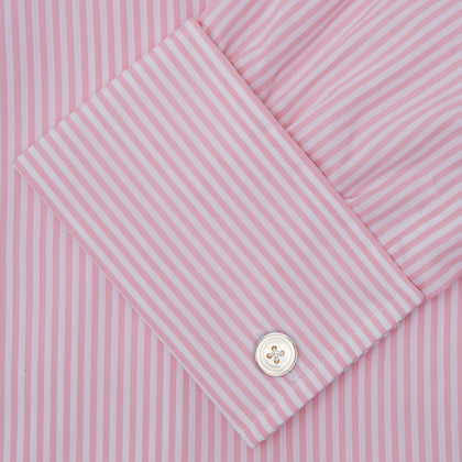 Pink Bengal Stripe Shirt with T&amp;A Collar and Double Cuffs Image 5