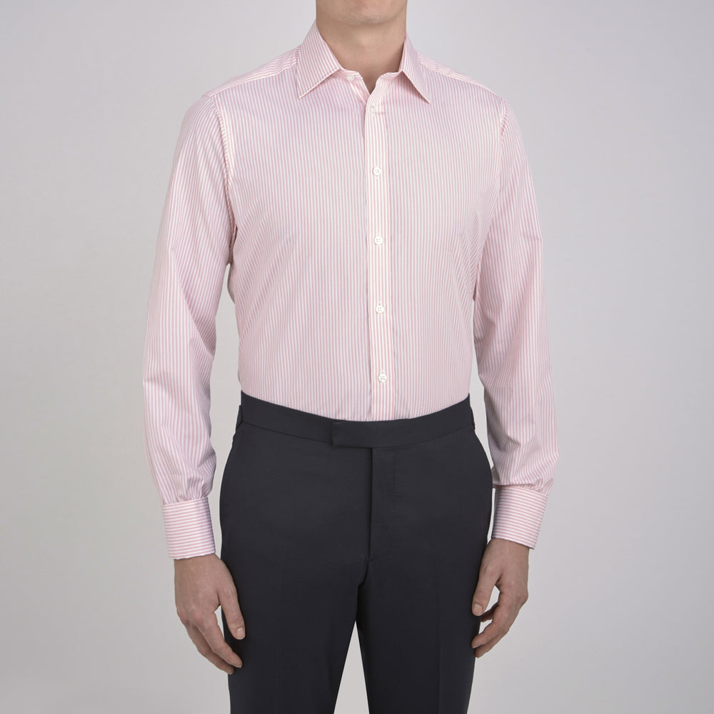 Pink Bengal Stripe Shirt with T&amp;A Collar and Double Cuffs