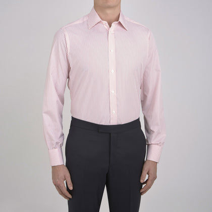 Pink Bengal Stripe Shirt with T&amp;A Collar and Double Cuffs Image 1