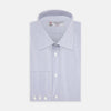 View 1 of product Blue and White Fine Stripe Shirt with T&amp;A Collar and 3-Button Cuffs
