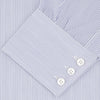 View 2 of product Blue and White Fine Stripe Shirt with T&amp;A Collar and 3-Button Cuffs