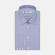 Blue Fine Bengal Stripe Shirt with T&A Collar and 3-Button Cuffs