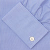 View 6 of product Blue Fine Bengal Stripe Shirt with T&A Collar and Double Cuffs