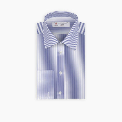 Blue Bengal Stripe Shirt with T&A Collar and Double Cuffs Image 6