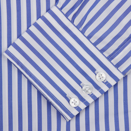 Blue and White Candy Stripe Shirt with T&A Collar and 3-Button Cuffs Image 4
