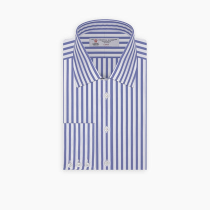 Blue and White Candy Stripe Shirt with T&A Collar and 3-Button Cuffs Image 5