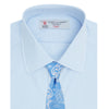 View 4 of product Light Blue Fine Check Shirt with T&amp;A Collar and Double Cuffs