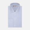 View 1 of product Light Blue Fine Check Shirt with T&amp;A Collar and Double Cuffs