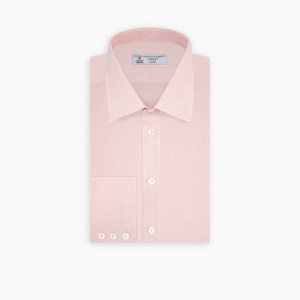 Pink Fine Check Shirt with T&A Collar and 3-Button Cuffs Image 6