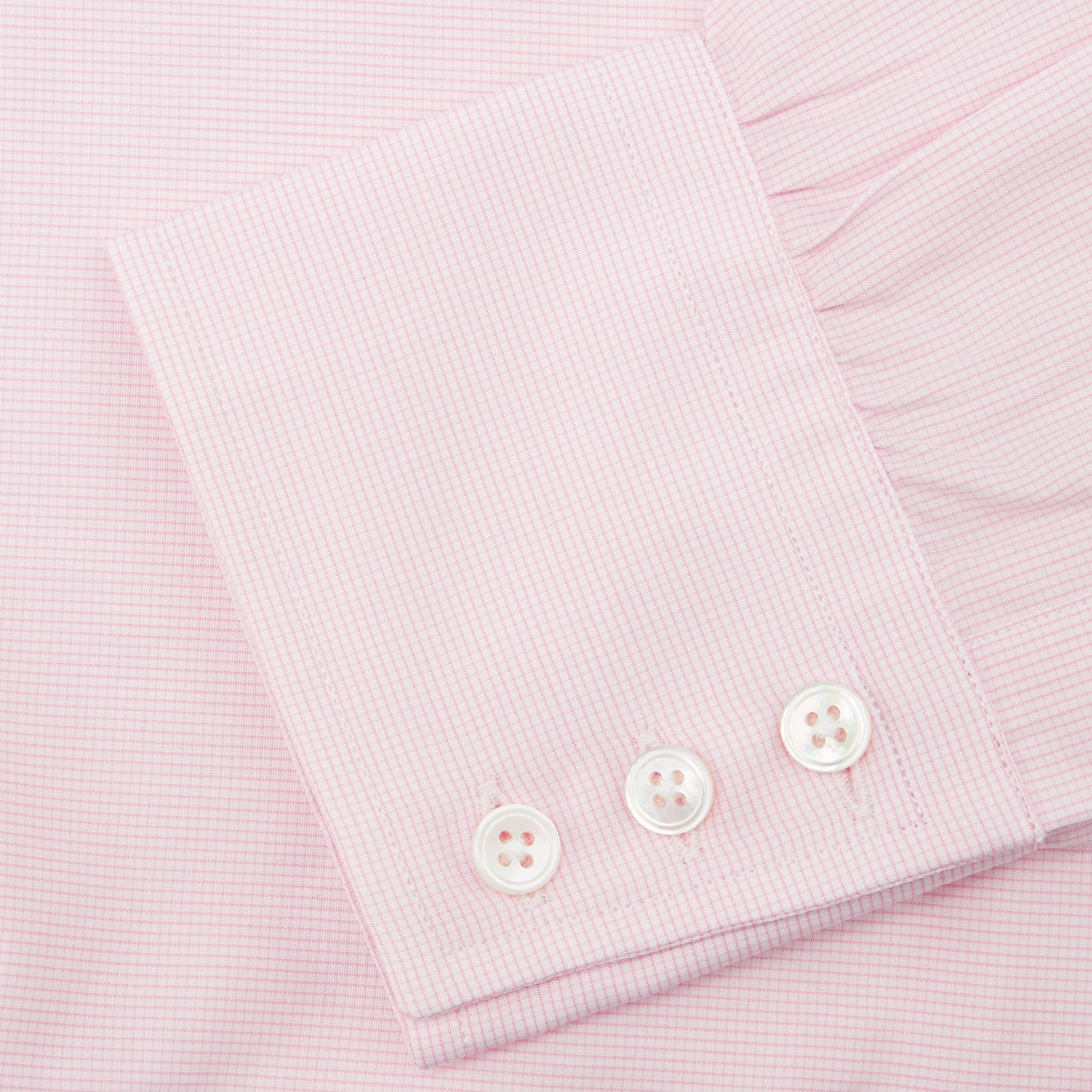 View 6 of product Pink Fine Check Shirt with T&A Collar and 3-Button Cuffs