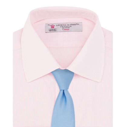 Pink Fine Check Shirt with T&A Collar and 3-Button Cuffs Image 3