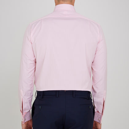 Pink Fine Check Shirt with T&A Collar and Double Cuffs Image 2