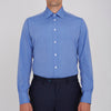View 2 of product Dark Blue End-On-End Shirt with T&A Collar and 3-Button Cuffs