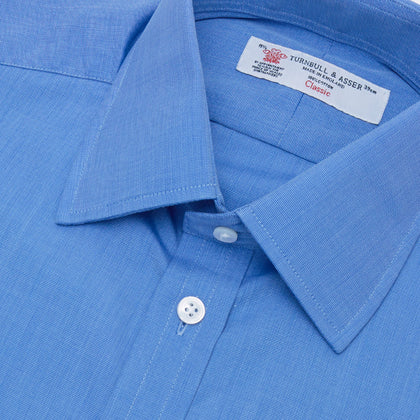 Dark Blue End-On-End Shirt with T&A Collar and 3-Button Cuffs Image 4