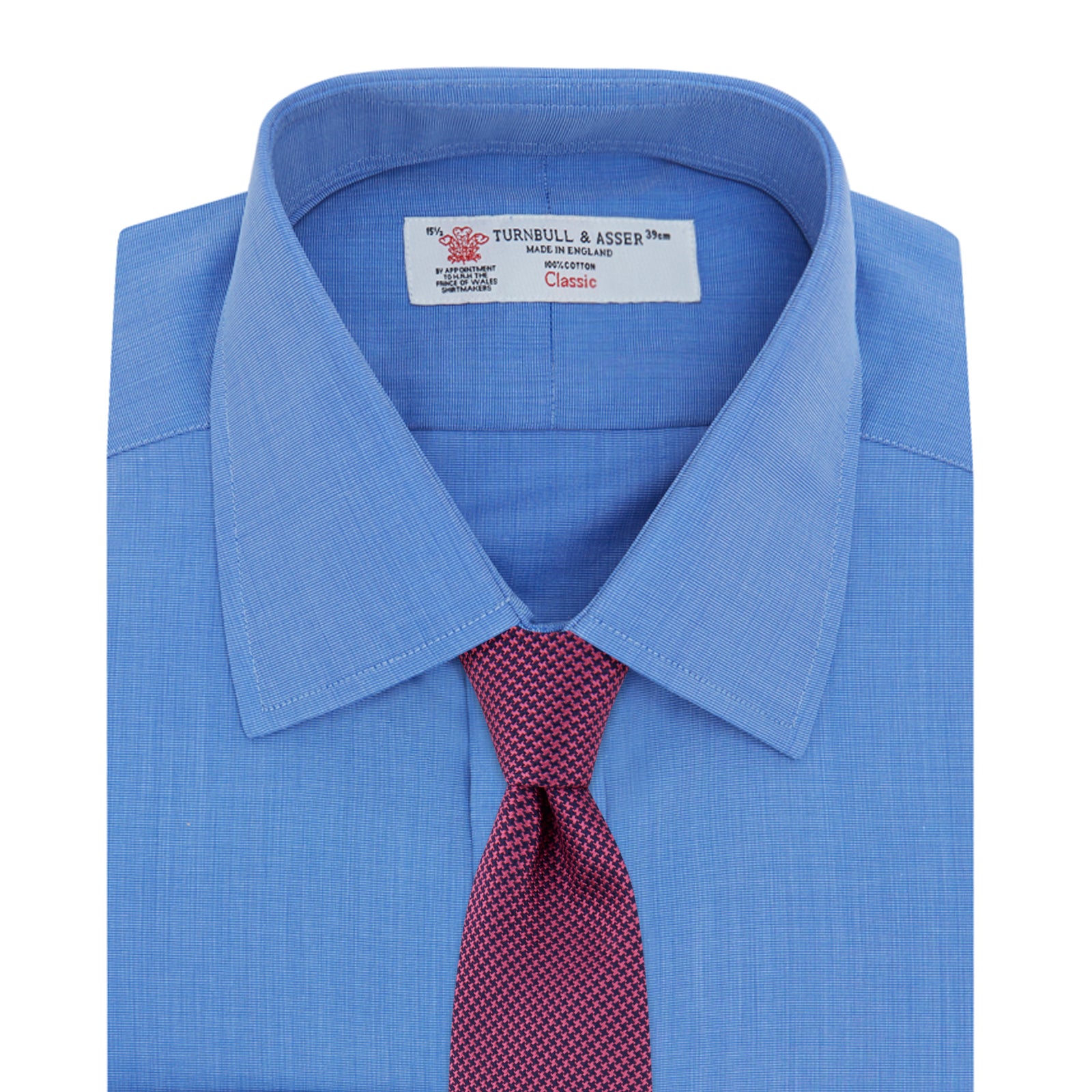View 4 of product Dark Blue End-On-End Shirt with T&A Collar and 3-Button Cuffs