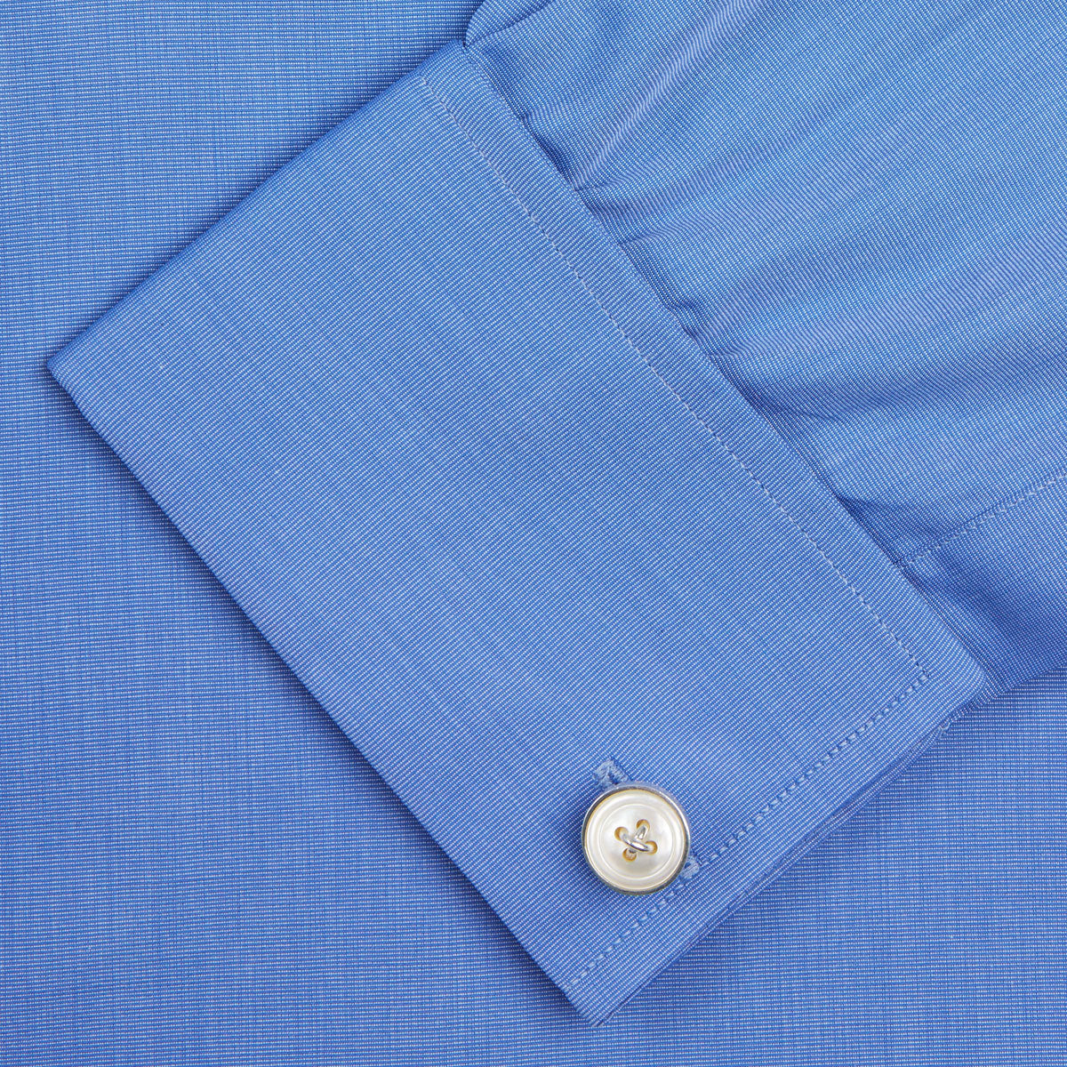 View 6 of product Dark Blue End-on-End Shirt with T&A Collar and Double Cuffs