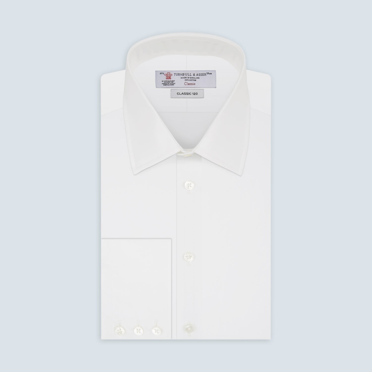 View 1 of product Two-Fold 120 White Shirt with T&A Collar and 3-Button Cuffs