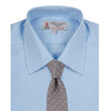 View 4 of product Two-Fold 200 Blue Cotton Shirt with T&A Collar and Double Cuffs