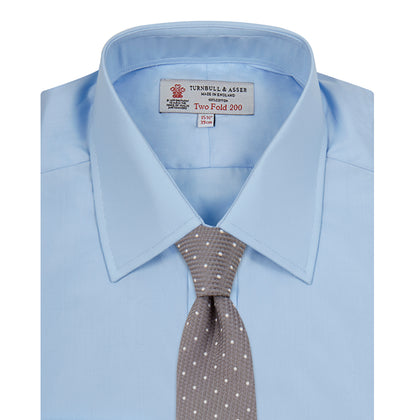 Two-Fold 200 Blue Cotton Shirt with T&A Collar and Double Cuffs Image 3