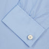 View 6 of product Two-Fold 200 Blue Cotton Shirt with T&A Collar and Double Cuffs