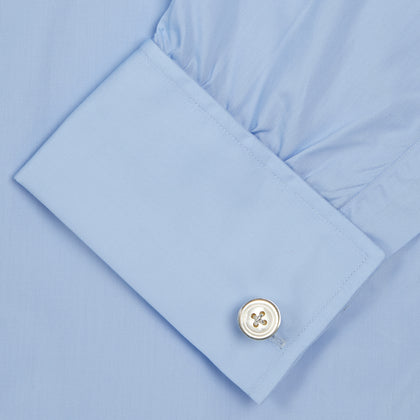 Two-Fold 200 Blue Cotton Shirt with T&A Collar and Double Cuffs Image 5