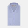 View 1 of product Two-Fold 200 Blue Cotton Shirt with T&A Collar and Double Cuffs