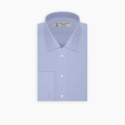 Two-Fold 200 Blue Cotton Shirt with T&A Collar and Double Cuffs Image 6