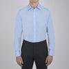 View 2 of product Two-Fold 200 Blue Cotton Shirt with T&A Collar and Double Cuffs