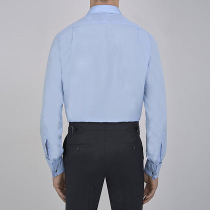 Two-Fold 200 Blue Cotton Shirt with T&A Collar and Double Cuffs Image 2