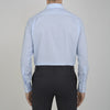 View 3 of product Sky Blue Micro-Check Cotton Shirt with T&A Collar and 3-Button Cuffs