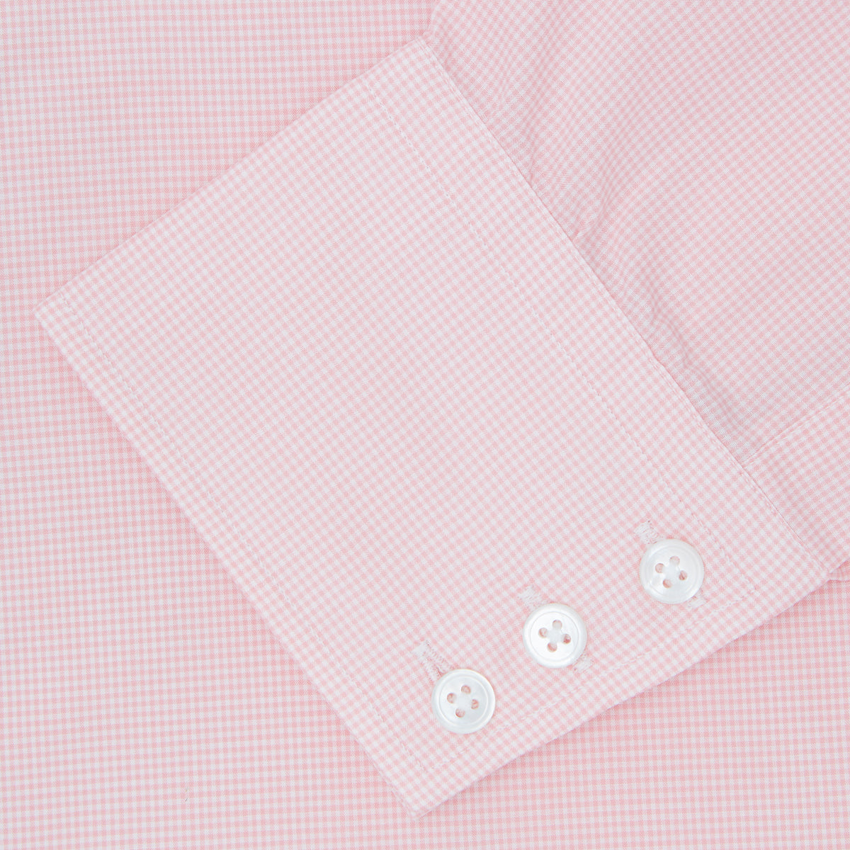 View 6 of product Pink Micro-Check Cotton Shirt with T&amp;A Collar and 3-Button Cuffs