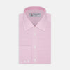 View 1 of product Pink Micro-Check Cotton Shirt with T&amp;A Collar and 3-Button Cuffs