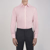 Pink Micro-Check Cotton Shirt with T&A Collar and 3-Button Cuffs