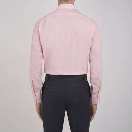 Pink Micro-Check Cotton Shirt with T&amp;A Collar and 3-Button Cuffs Image 2