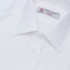 View 5 of product White Herringbone Superfine Cotton Shirt with T&A Collar and 3-Button Cuffs