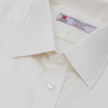View 5 of product Cream Herringbone Superfine Cotton Shirt with T&A Collar and 3-Button Cuffs