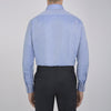 View 3 of product Blue Herringbone Superfine Cotton Shirt with T&A Collar and 3-Button Cuffs