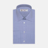 View 1 of product Blue Herringbone Superfine Cotton Shirt with T&A Collar and Double Cuffs