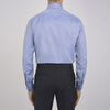 View 3 of product Blue Herringbone Superfine Cotton Shirt with T&A Collar and Double Cuffs