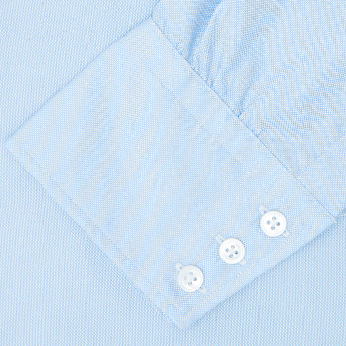 Light Blue Royal Oxford Cotton Shirt with Button-Down Collar and 3-Button Cuffs Image 5