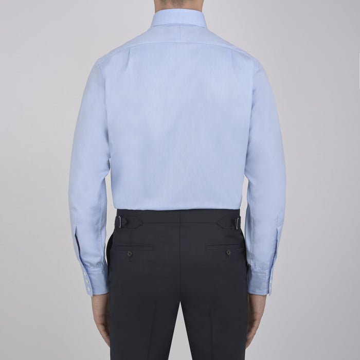 Light Blue Royal Oxford Cotton Shirt with Button-Down Collar and 3-Button Cuffs Image 2