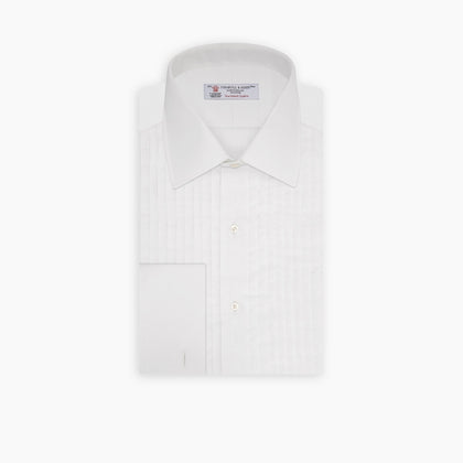 White Sea Island Quality Cotton Dress Shirt with T&A Collar and Double Cuffs Image 6
