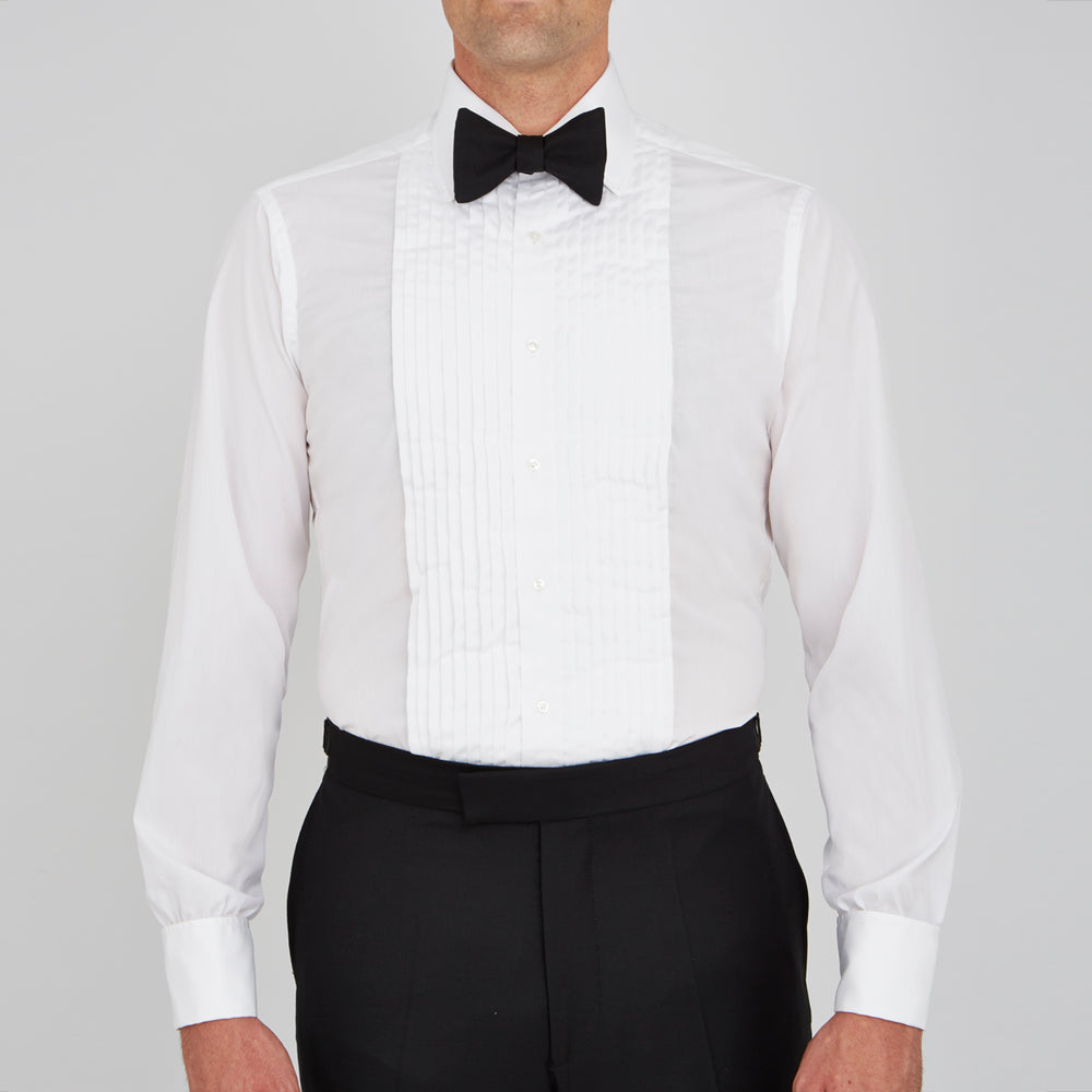 White Sea Island Quality Cotton Dress Shirt with T&A Collar and Double Cuffs