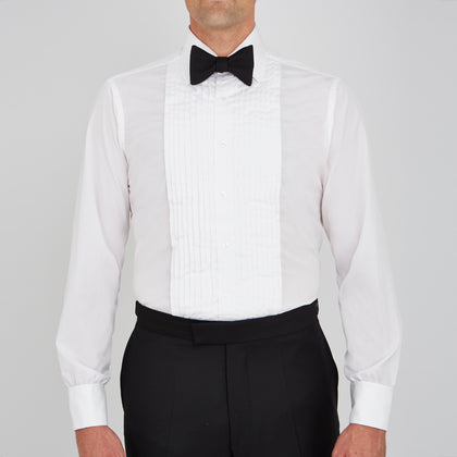 White Sea Island Quality Cotton Dress Shirt with T&A Collar and Double Cuffs