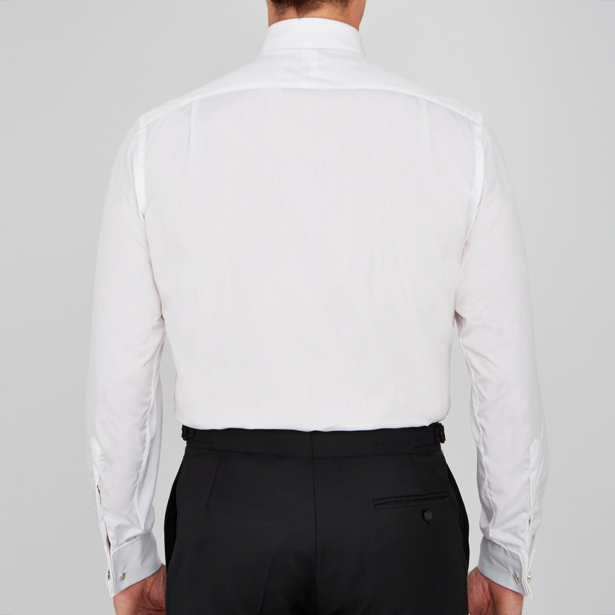 White Sea Island Quality Cotton Dress Shirt with T&A Collar and Double Cuffs White Sea Island Quality Cotton Dress Shirt with T&A Collar and Double Cuffs