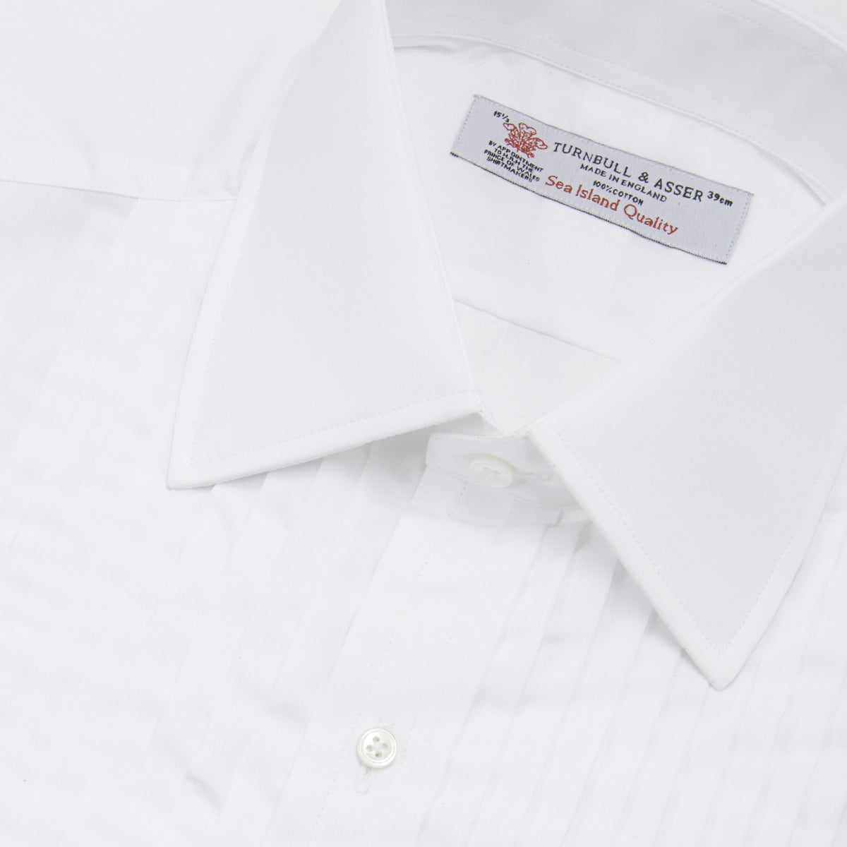View 5 of product White Sea Island Quality Cotton Dress Shirt with T&A Collar and Double Cuffs