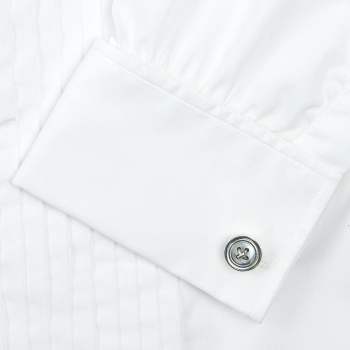 White Sea Island Quality Cotton Dress Shirt with T&A Collar and Double Cuffs Image 5