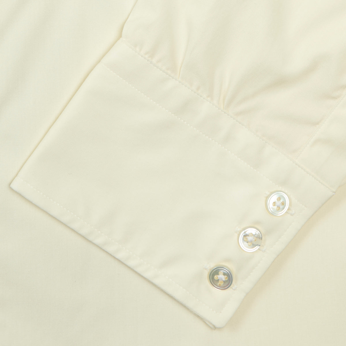 View 6 of product Cream Sea Island Quality Cotton Shirt with T&A Collar and 3-Button Cuffs