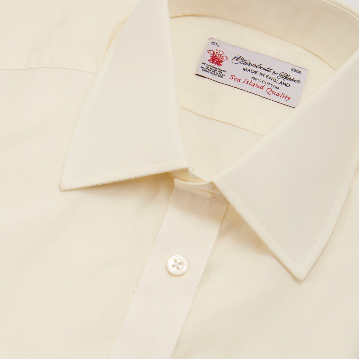 View 5 of product Cream Sea Island Quality Cotton Shirt with T&A Collar and 3-Button Cuffs