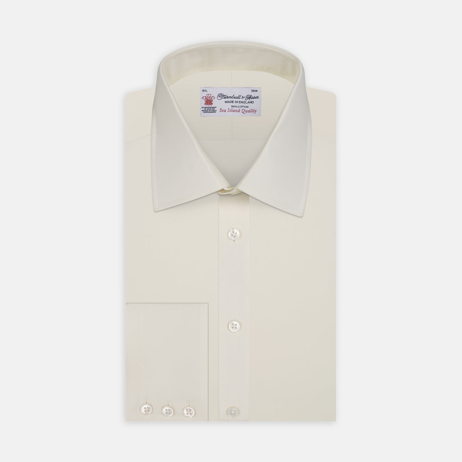 View 1 of product Cream Sea Island Quality Cotton Shirt with T&A Collar and 3-Button Cuffs